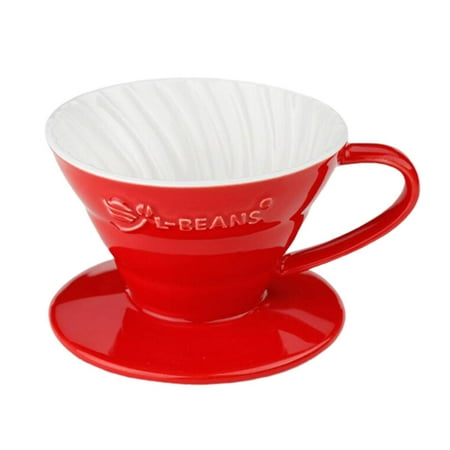 

Ceramic Manual Drip Coffee Filter Cone and cup Holder (Red Type)