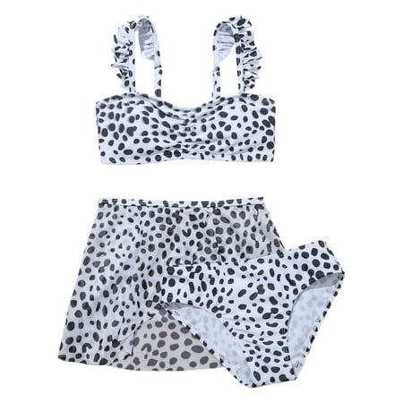 uikmnh Girls swim set Girls 3 Pieces Beach Bikini Bathing Suit with Pants Summer Casual Holiday Swimwear Cover Up Sets Size:9-10 Years