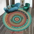 thumbnail image 2 of Boho Round Rug 24Inches Small Round Area Rug Non-Slip Round Bathroom Rug Washable Throw Rugs for Bedroom Oriental Distressed Round Kitchen Office Circle Rug Round Carpet for Living Dining Room Sofa, 2 of 2