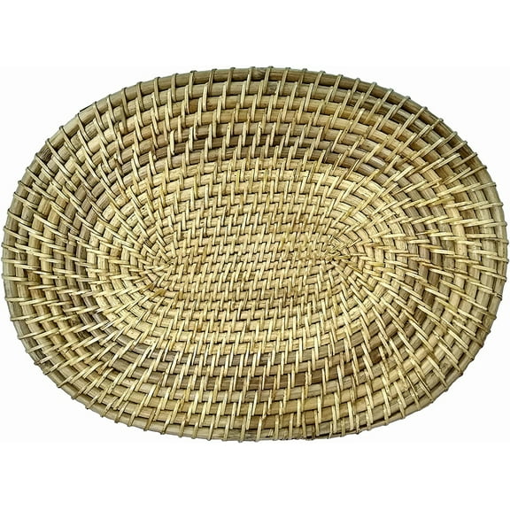 Rastogi Handicrafts Handmade Rattan Placemats Eco-Frindly Dining Table Wicker for Rectangular Woven Placemats Size - 15" 1-Piece (LHD-1205)