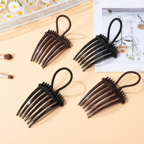 OULII Ponytail Accessories Assorted Color Simple to Use Insert Comb for Volume 4Pcs