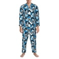 thumbnail image 3 of Lsque Sea Turtle Life Pattern Long Sleeve Pajama Set for Men - Soft 2-Piece Sleepwear and Loungewear Set with Pockets, Comfy Nightwear-XX-Large, 3 of 7