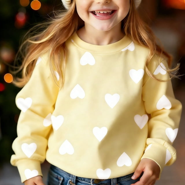 Blusas y camisas de manga larga con cuello redondo Estampado para niños Estampado de manga larga Casual Suelto Forro polar para mayor calidez Sudadera con capucha de manga larga con cuello redondo par