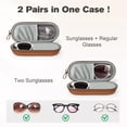 thumbnail image 2 of Estuche para Anteojos Huvon Doble para Gafas y Lentes de Sol Marrón, 2 of 7