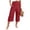 Red, variant on Ashirexll Womens Summer Pants, Capri Pants for Women, Summer Solid Color Loose Straight Leg Pocket Ruffled Elastic Waistband Trousers