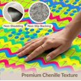 thumbnail image 6 of ODIKA 3'x5' Washable Accent Rug Pet Friendly, Non-Shedding Mat Memphis Abstract Retro Symmetrical Wavy Grid Interlocking Funky Flowing Dynamic for Bedside, Nursery Room, 6 of 7
