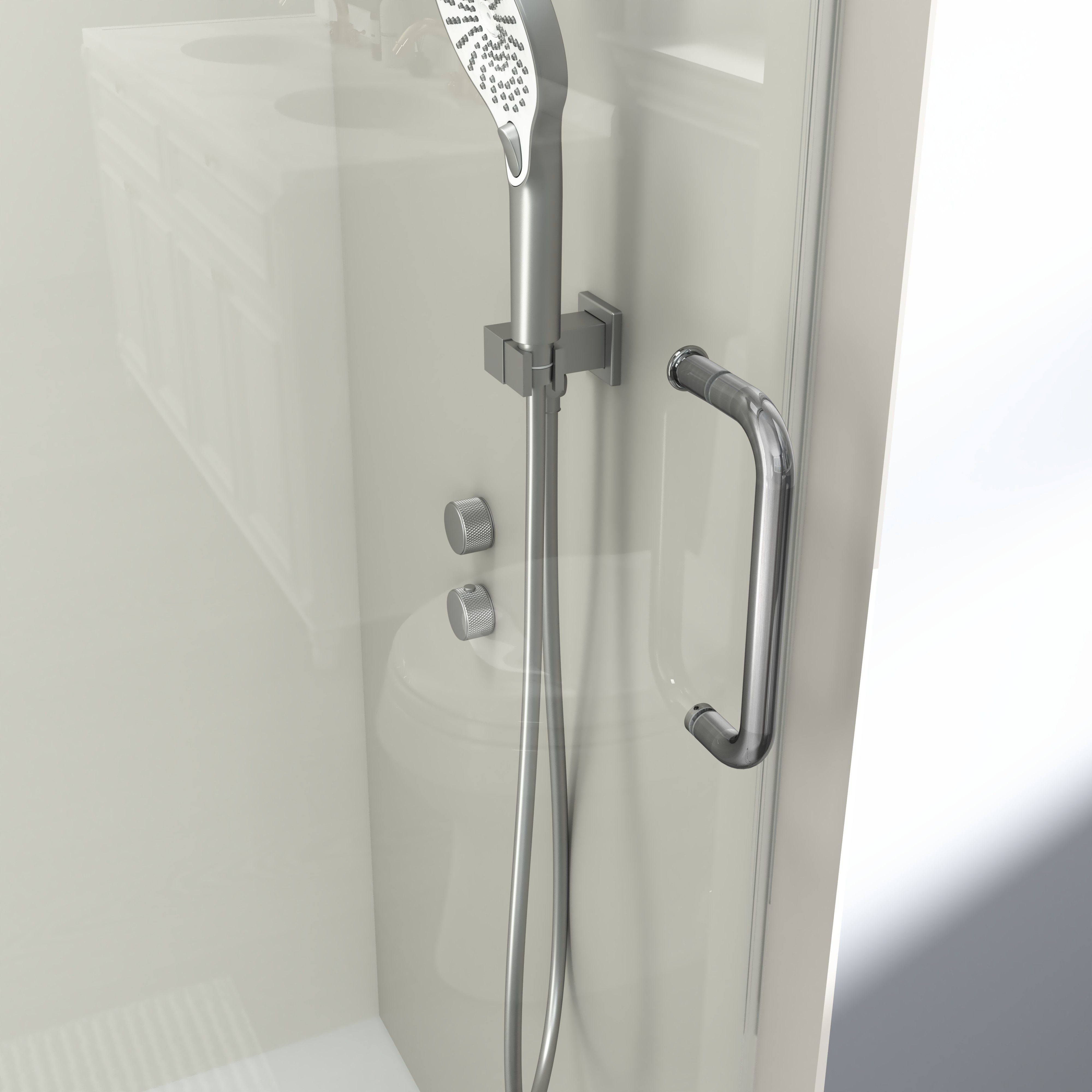 PAPROOS 56”-60”W x 76”H Frameless Sliding Shower Door, Bypass Bathroom Shower Door with 1/4 inch Tempered Glass, Adjustable Bathroom Doors with ANSI-Certified for Walk-in Shower, Brushed Nickel