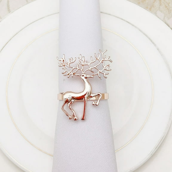 HOOWIFFY Deer Serviette Ring Delicate Design for Party Planners 6Pcs 2X1.7In