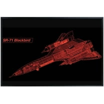 SR-71 Blackbird Blueprint Wall Art – Skunkworks Aviation Poster – Red and Black Aircraft Diagram Print – Ideal Gift for Pilots and Aviation Enthusiasts