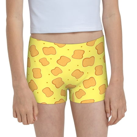 Pofeuu Toast Print Soft Cotton Girls Boyshort panties Toddler Underwear-X-Large