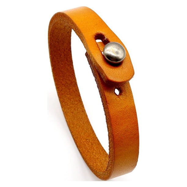 Pulsera Jiayiqi para hombre, brazalete de cuero genuino, brazalete Retro, pulsera con ganchos clásicos, regalos de joyería para hombres y mujeres Tan Jianjun unisex