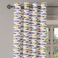 thumbnail image 2 of Ambesonne Colorful Grommet Curtain, Fish Animals, 50" x 120", Multicolor, 2 of 6