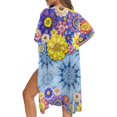 thumbnail image 5 of HELLHERO Colorful Floral Pattern Bathing Suit Cover Up High Quality Fabrics Kimono Free Size Long Kimono Swimsuit Cover Up for Women, 5 of 6
