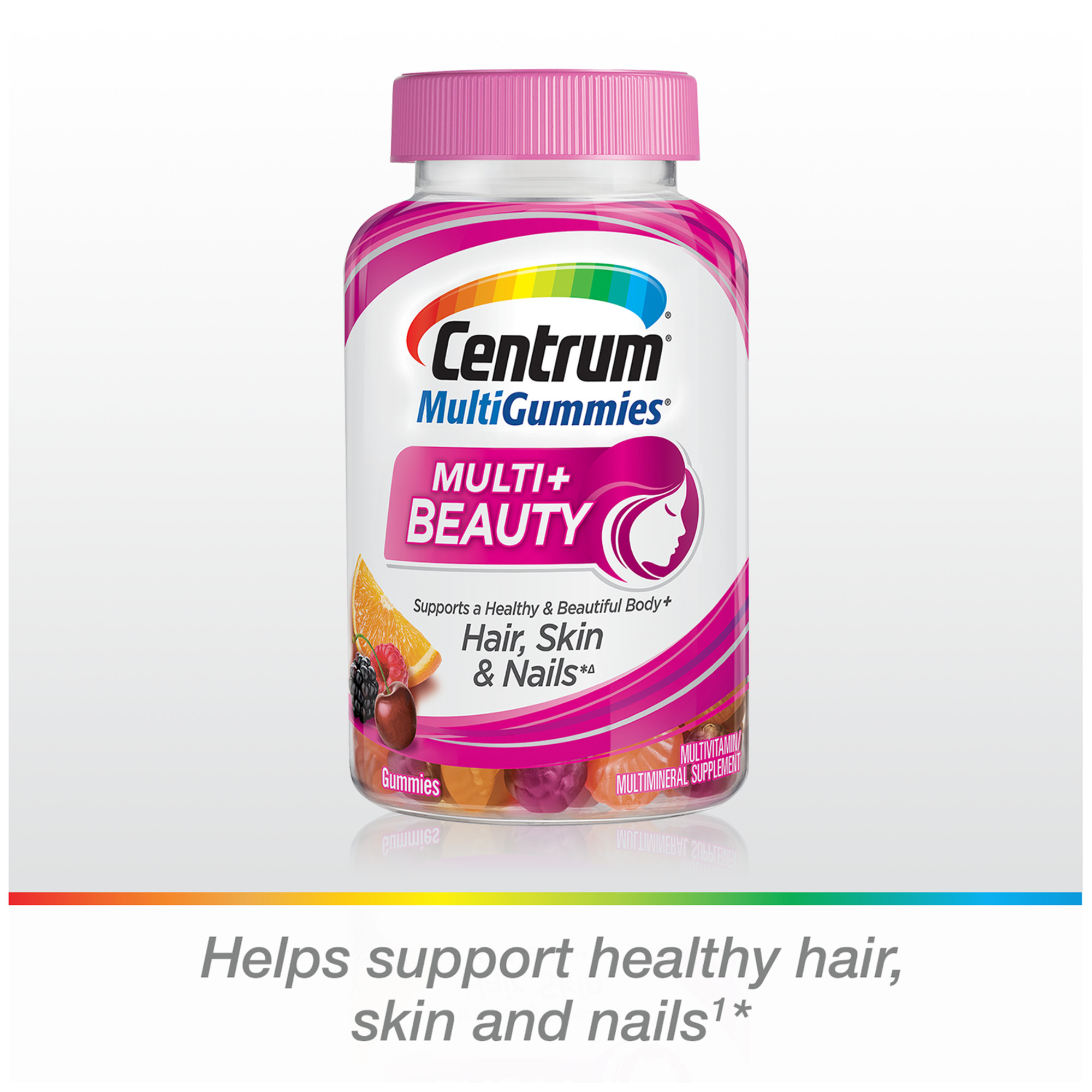 Centrum Multi + Beauty Women's Multivitamin Gummies, Multi-Flavored, 90 Ct - image 5 of 9