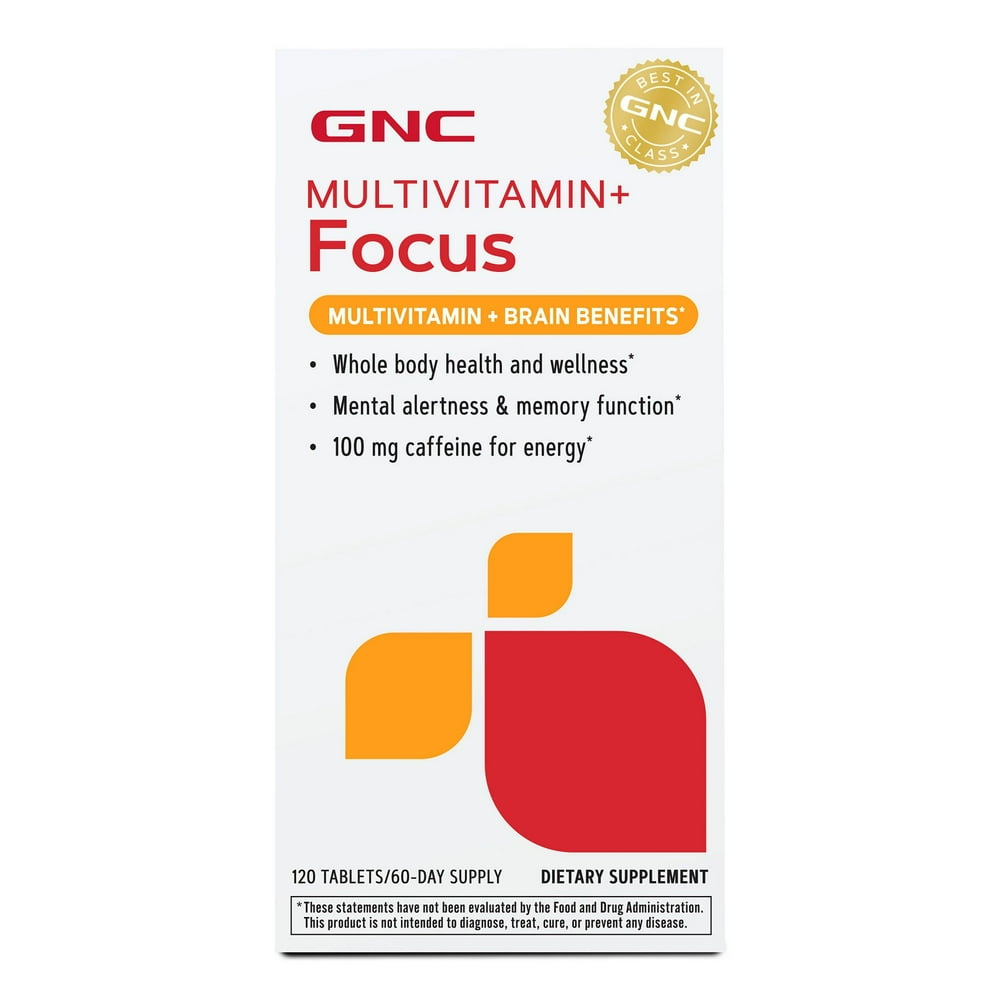 GNC MULTIVITAMIN + FOCUS, 120 Tablets, Complete Multivitamin and