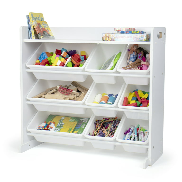 Kids' Toy Storage Organizer with 9 Storage Bins Espresso/White