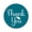 Teal Blue & White, variant on Darling Souvenir Personalized 1.6 Inches Teal Blue Round DIY Heart Calligraphy Thank You Stickers-45 Pcs