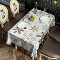 thumbnail image 2 of Light Christmas Snowflake Pattern Rectangle Tablecloth 60"x102",Waterproof Polyester Rectangle Table Cloth, Wipeable Spillproof Polyester Tablecloth for Dining, Camping, Indoor and Outdoor, 2 of 6