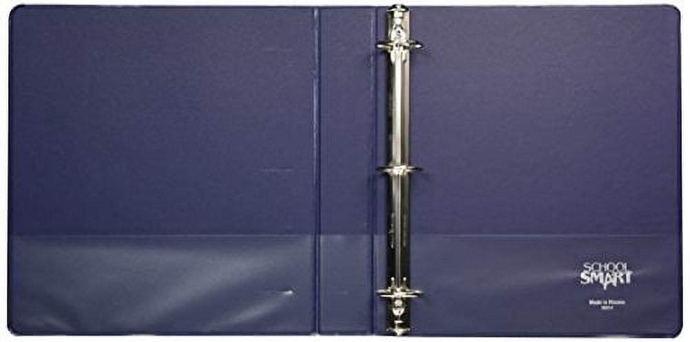 school smart polypropylene round ring binder, 1-1/2 in, blue