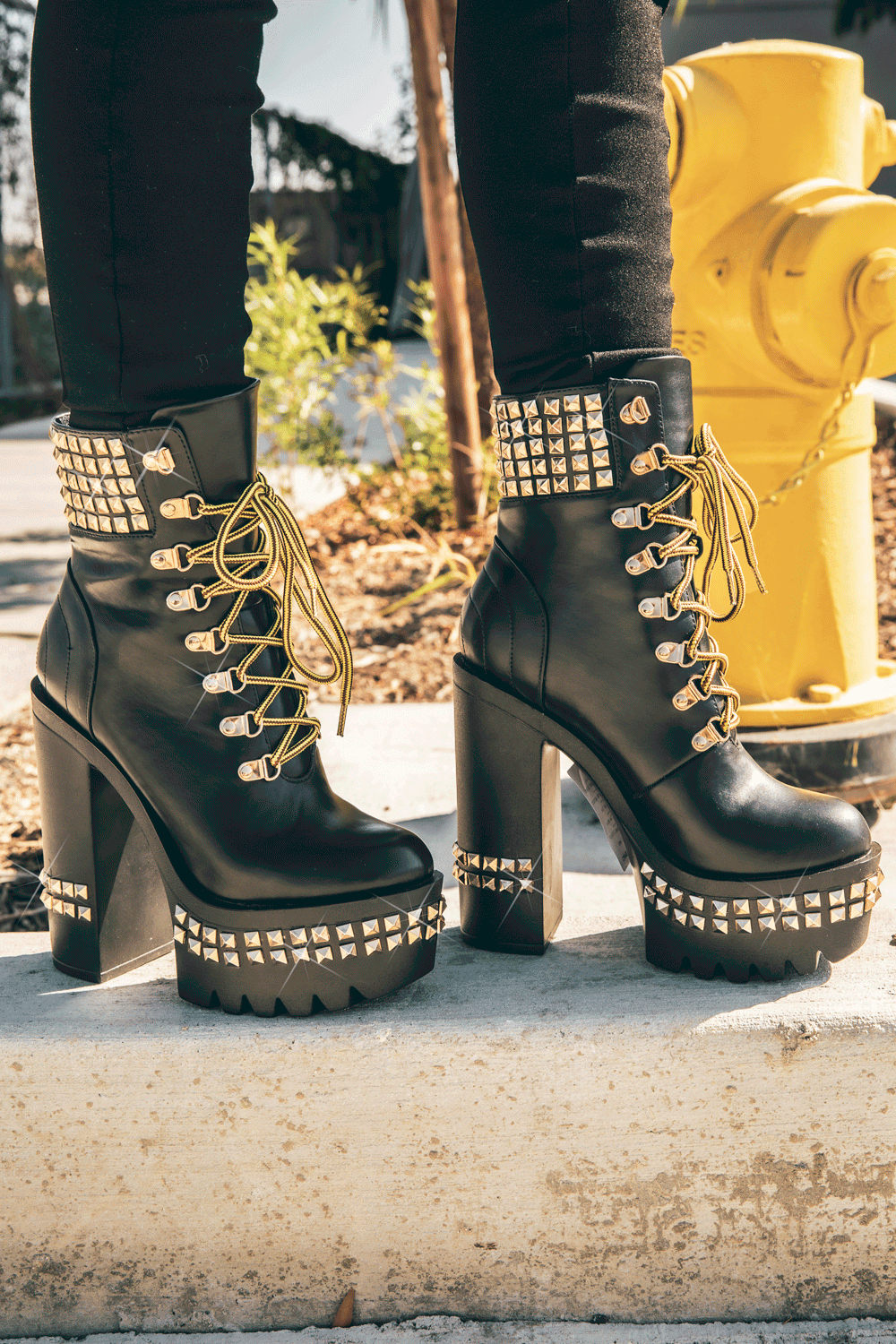 spiked heel booties