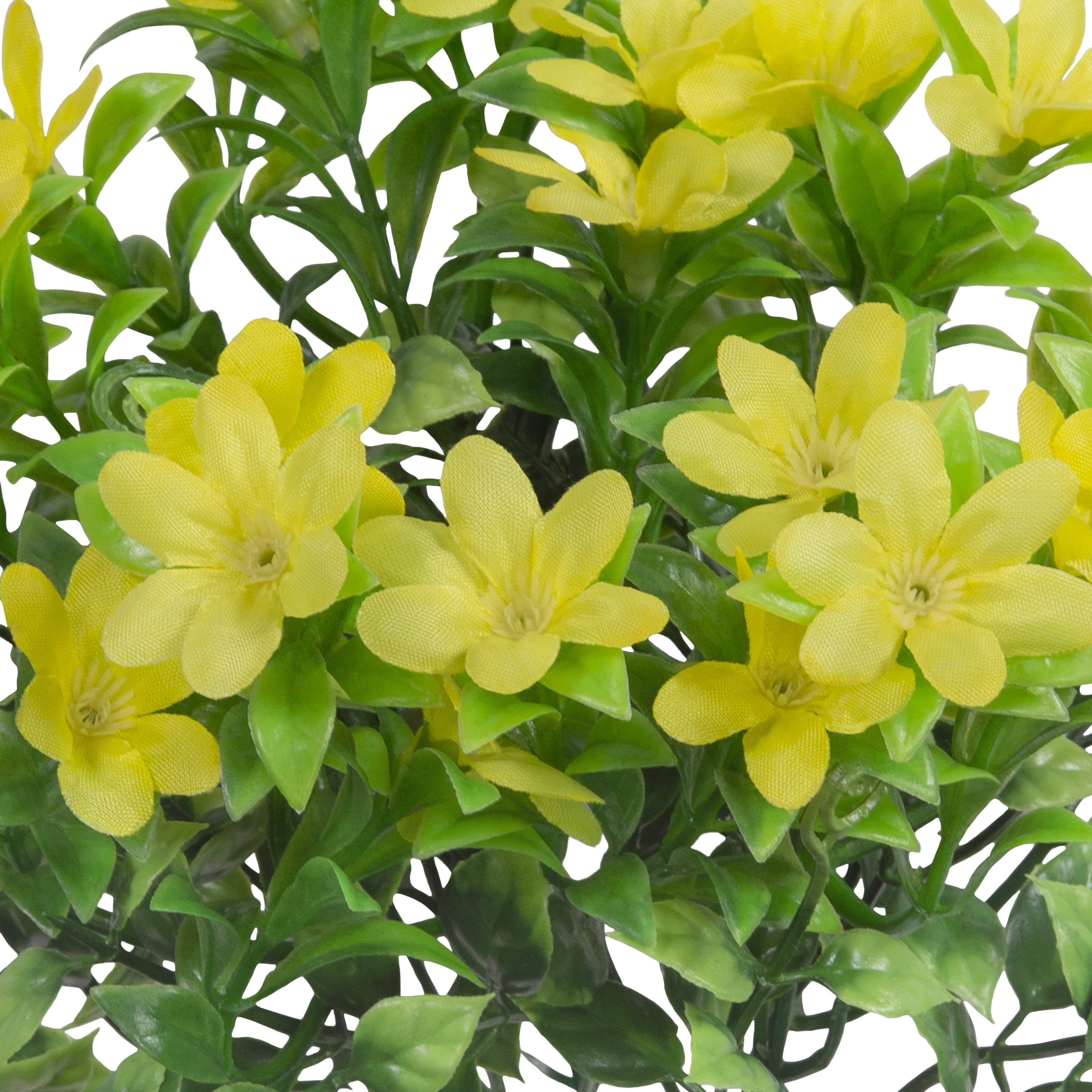 (4 pack) Mainstays 13 in Yellow Artificial Mini Flower Pick, Indoor Use