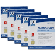 Quality Choice Nicotine Gum Stop Smoking Aid Original Flavor 1100 Pieces 4mg Each Pack of 5