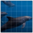 thumbnail image 1 of Picture-Tiles.com: Dolphin Ceramic Tile Wall Mural WAL500499-66XL. 72"W x 72"H using (36) 12" x 12" Ceramic Tiles-Satin Finish, 1 of 3