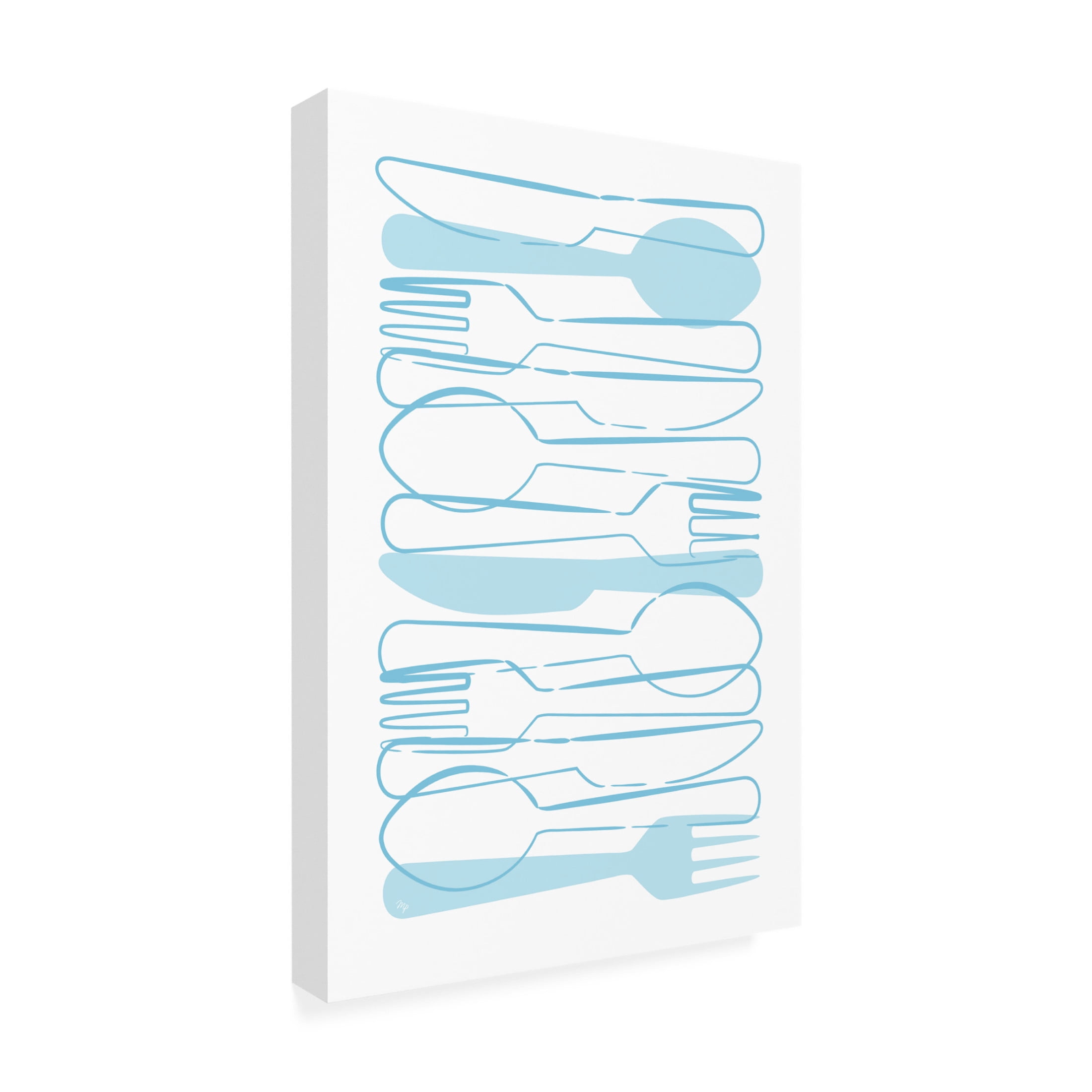 Trademark Fine Art Martina Blue Cutlery Canvas Wall Art