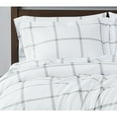 thumbnail image 3 of Truly Soft Printed Windowpane White and Grey Full and Queen 3-Piece Duvet Cover Set, 3 of 5