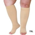 thumbnail image 4 of thinsony 2 Pairs Compression Socks Wide Calf Health Care Skin Color Multicolored Practical Knee-High Support Foot Compressor Skin Clor/Toe 7XL, 4 of 9