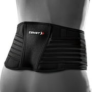 Zamst ZW-5 Sports Back Brace With Integrated Auxiliary Belt-for Golf, Tennis, Baseball, Basketball, Volleyball, Ice Hockey, Pickleball-Black, Medium