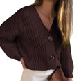thumbnail image 2 of Moda mujer manga larga cárdigan sólido otoño Casual abrigo blusa prendas de vestir exteriores Fridja  BV0+4025, 2 of 8