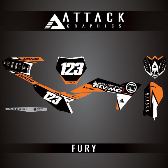 Attack Graphics Custom Fury Complete Bike Graphics Kit for KTM SX-E 5 2025