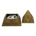 thumbnail image 2 of Ebros Egyptian Golden Winged Scarab Falcon Pyramid Jewelry Box Figurine 7.25"H, 2 of 8
