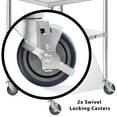 thumbnail image 3 of KUTLER 4-Inch Caster Wheel Set for Commercial Kitchen Prep Work Tables - Set of 4 Swivel Casters 2 with Brakes and 2 Without Brakes, 3 of 4