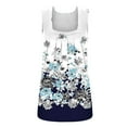 thumbnail image 4 of Mchoice Womens Tank Tops Sleeveless Square Neck Comfortable Fashion T-shirt Floral Prinded Loose Casual Pleated Blouse, 4 of 4