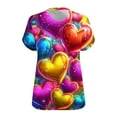 thumbnail image 5 of Gamivast Plus Size Holiday Tops Cute Heart Print Short Sleeve Tunic Goning Out Shirts Casual Loose V-Neck Trendy Blouse Valentine's Day Outfits 2026, 5 of 5