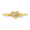 thumbnail image 4 of Solid 14k Yellow Gold Diamond heart Ring Band Size 6 (.015 cttw.), 4 of 6