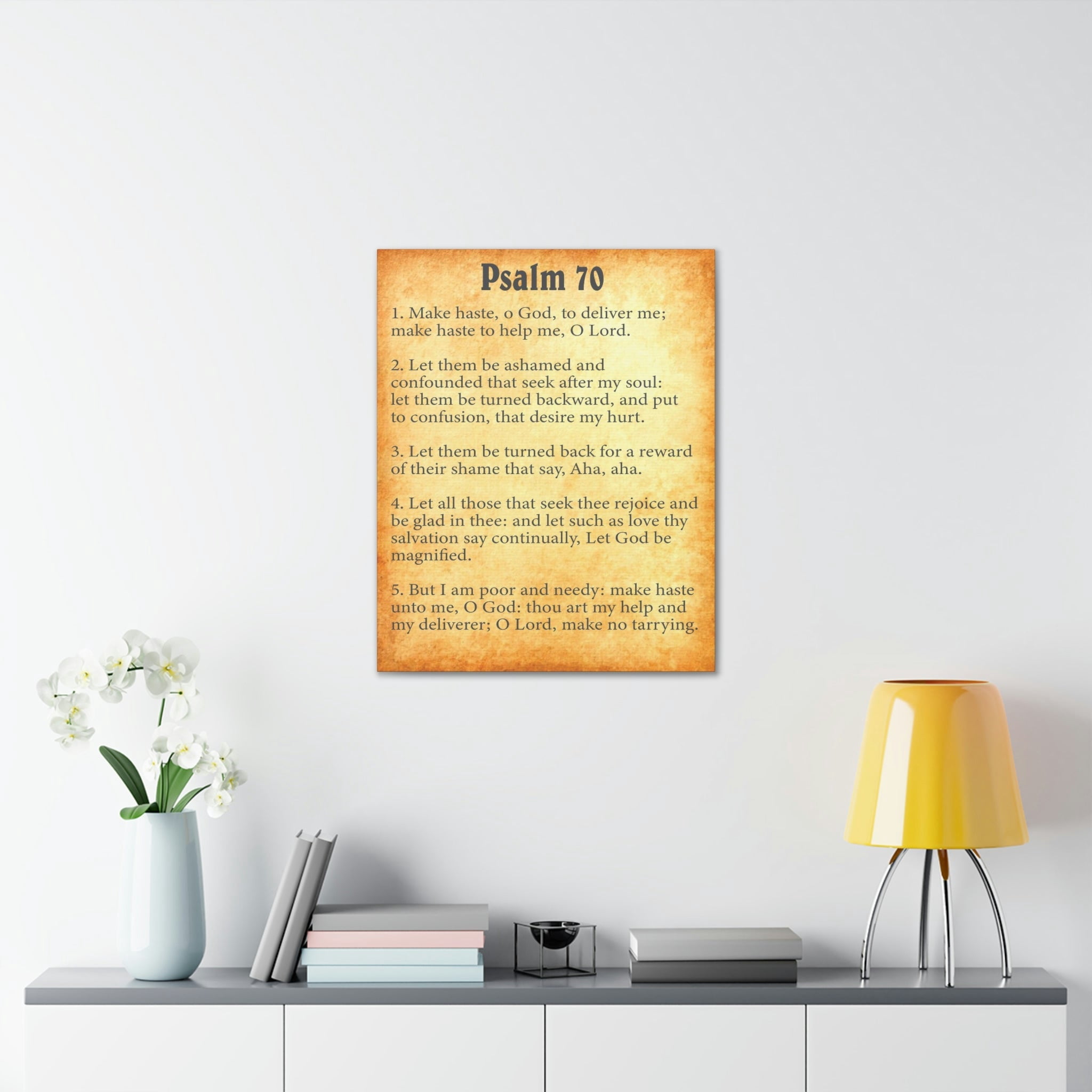 Scripture Walls Psalm 70 Chapter Gold Bible Canvas Christian Wall Art Ready to Hang Unframed