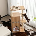thumbnail image 4 of Costway 52" Moderne Chat Arbre Tour Multi-Niveaux Chat Jouer Centre W / Luxe Hamac Naturel, 4 of 9