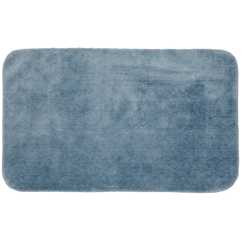 Traditional Soft and Plush Nylon Washable Bath Rug Basin Blue, 30"x50