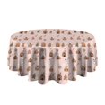thumbnail image 5 of Pink Christmas Gingerbread House Pattern Round Tablecloth 60"x60",Wrinkle Wipeable Table Cloth for Kitchen Dining Room Picnic Patio Party, 5 of 6