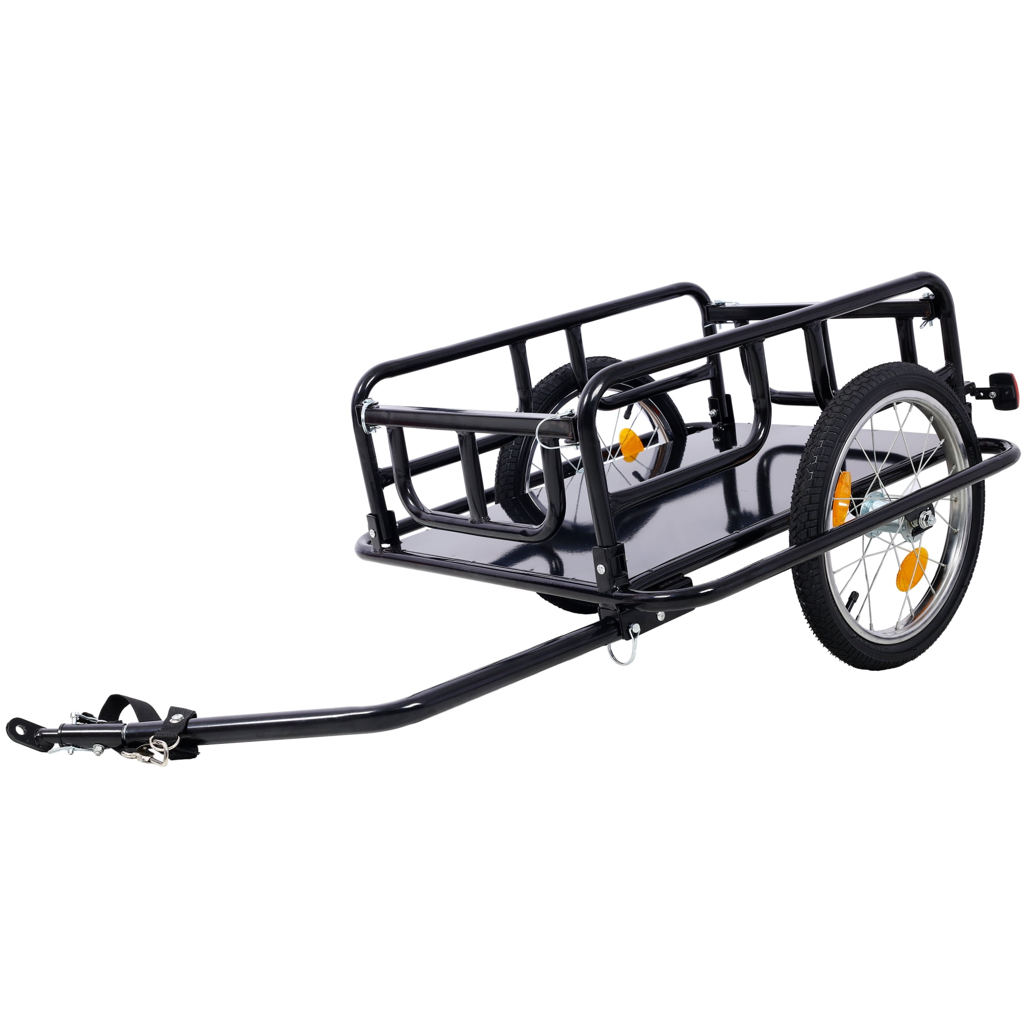 Foldable Bike Cargo Trailer with Universal Bike Hitch, Bicycle Wagon Trailer，Black