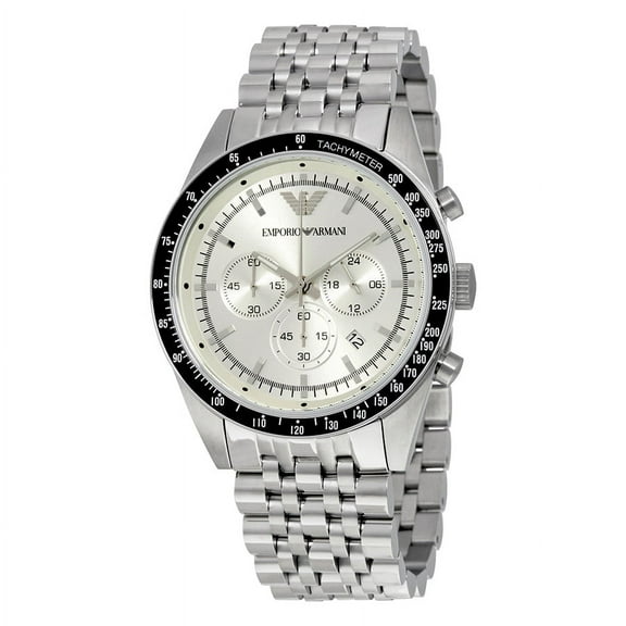 Emporio Armani Sportivo Chronograph Silver Dial Mens Watch AR6073