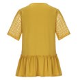 thumbnail image 6 of Mittory Women's Plus Size Summer Tops Short Sleeve Lace Pleated Blouses Tunic Tops, 6 of 8