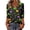 Green, variant on Funny Bat Pumpkin Skeleton Print Halloween Costume for Women, V Neck 3/4 Sleeve Loose Tunic Halloween Holiday Wear