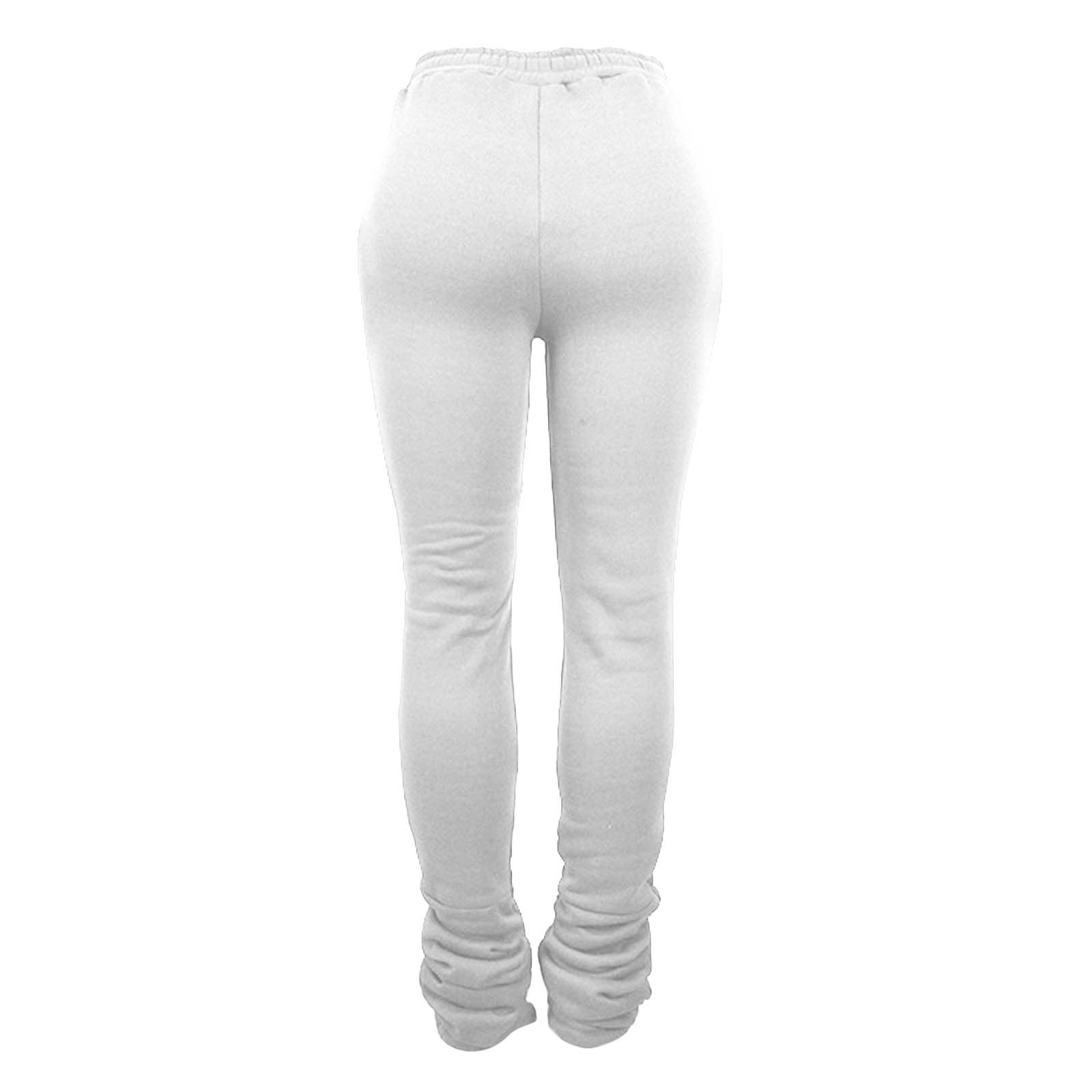 Ruched Workout Sweatpants Women's Stacked Fleece Sweatpants - High Waist Thick Warm Joggers With Drawstring Women's Stacked Jogger Pants With Ruched Bottoms