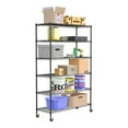 thumbnail image 4 of Hale Indoor 6-Tier Metal Black NSF Certified Commercial Height Adjustable Shelf with Wheels for Storage, 4 of 14