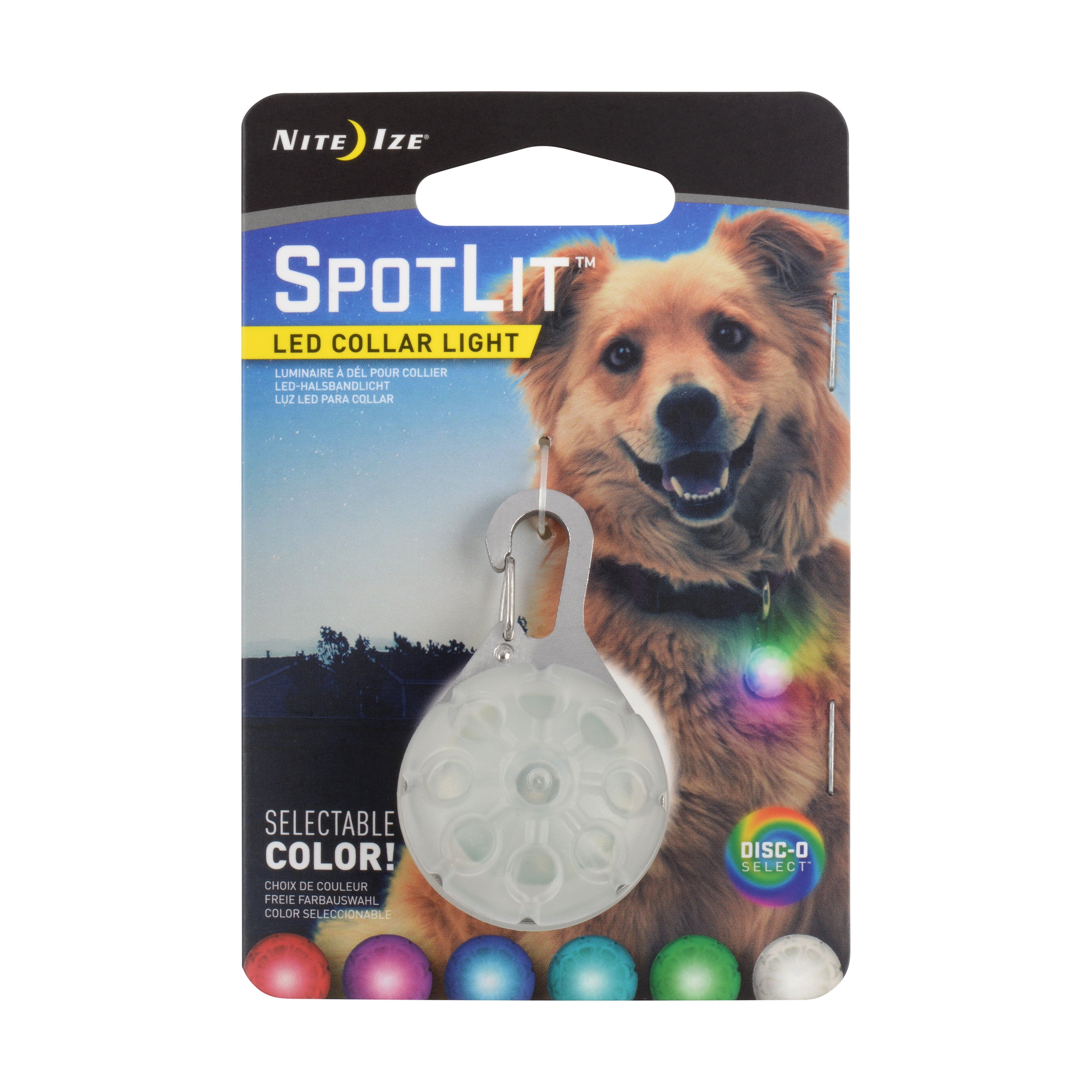 Spotlit LED White/Multi Color Light Up Balls Dog Collars/Keys/Phones Set of 4 