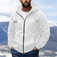 thumbnail image 2 of YUGYXL Mens Zip Up Fleece Lined Reflective Hoodies Sweatshirts Outdoor Workout Loose Pullover Tops with Pockets White Jacket, 2 of 9